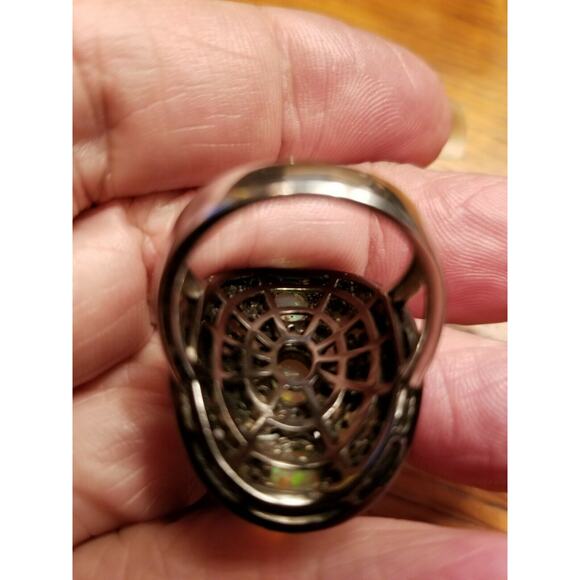 Carol Brodie Rarities Opal and Black Spinel Sterling Silver Ring SZ 8.5 J100322 - Picture 3 of 4